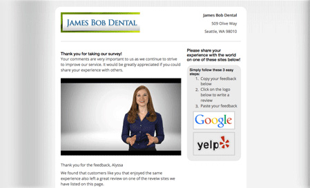 Direct Feedback Links to their Respective Review Sites